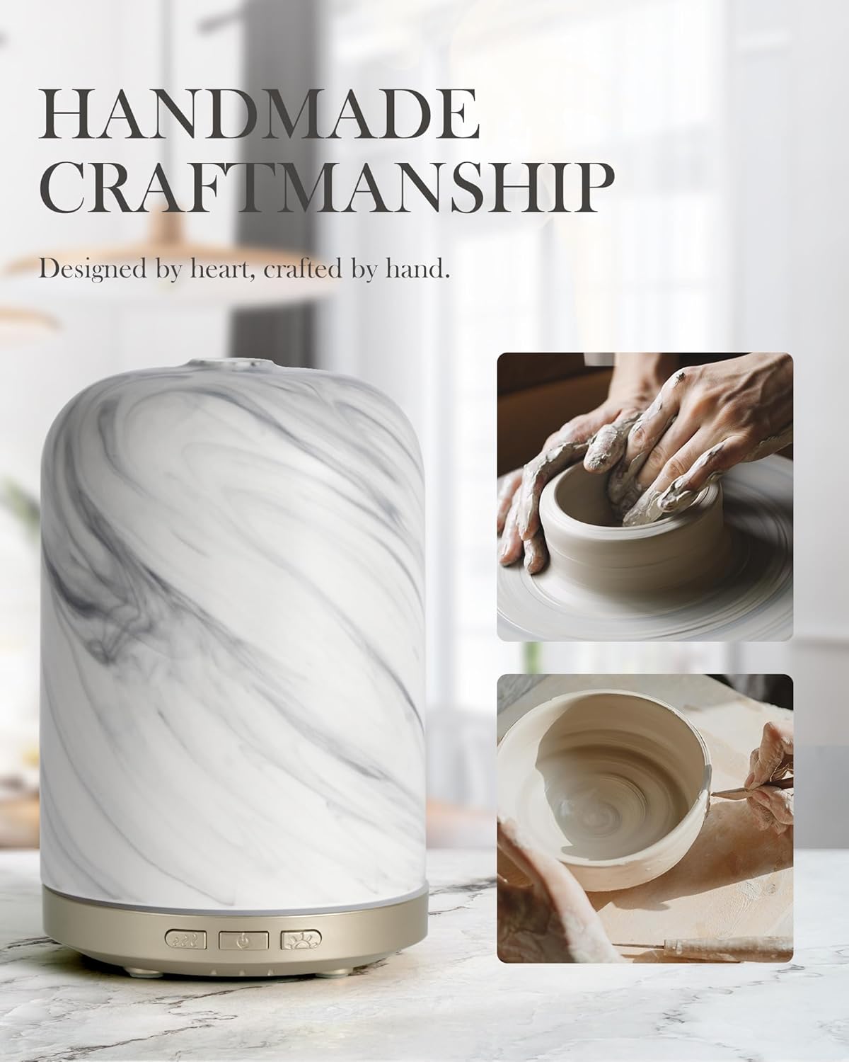 Aromatherapy Diffuser – Ultrasonic Essential Oil Diffuser, Health Night Light, Timer & Auto Shut-Off, BPA-Free, 120ml Diffusers for Home, Office, or Spa