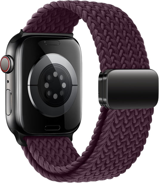 Mazoft Braided Bands With Magnetic Clasp Compatible with Apple Watch Band 38mm 40mm 41mm 42mm 44mm 45mm 46mm 49mm；Soft Nylon Sport Loop Strap for iWatch Series Ultra 2&1 10 9 8 7 6 SE 5 4 3 Women Men