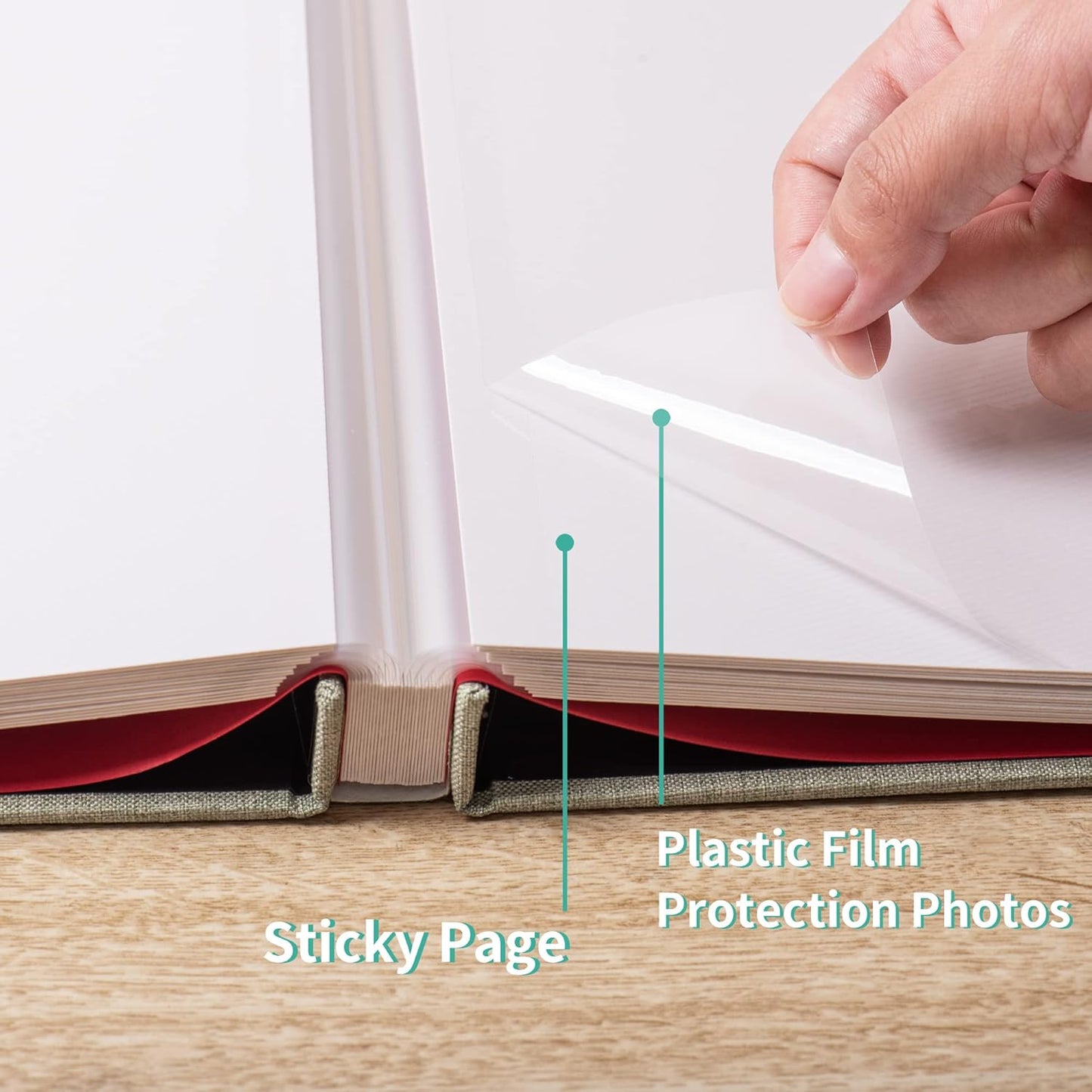 Photo Album Self Adhesive Scrapbook Album for 4Ã—6 Pictures DIY Magnetic Linen Cover Album 30 Blank Pages Great Gift for Family, Wedding, Birthday, Christmas, Anniversary(Grass Green)