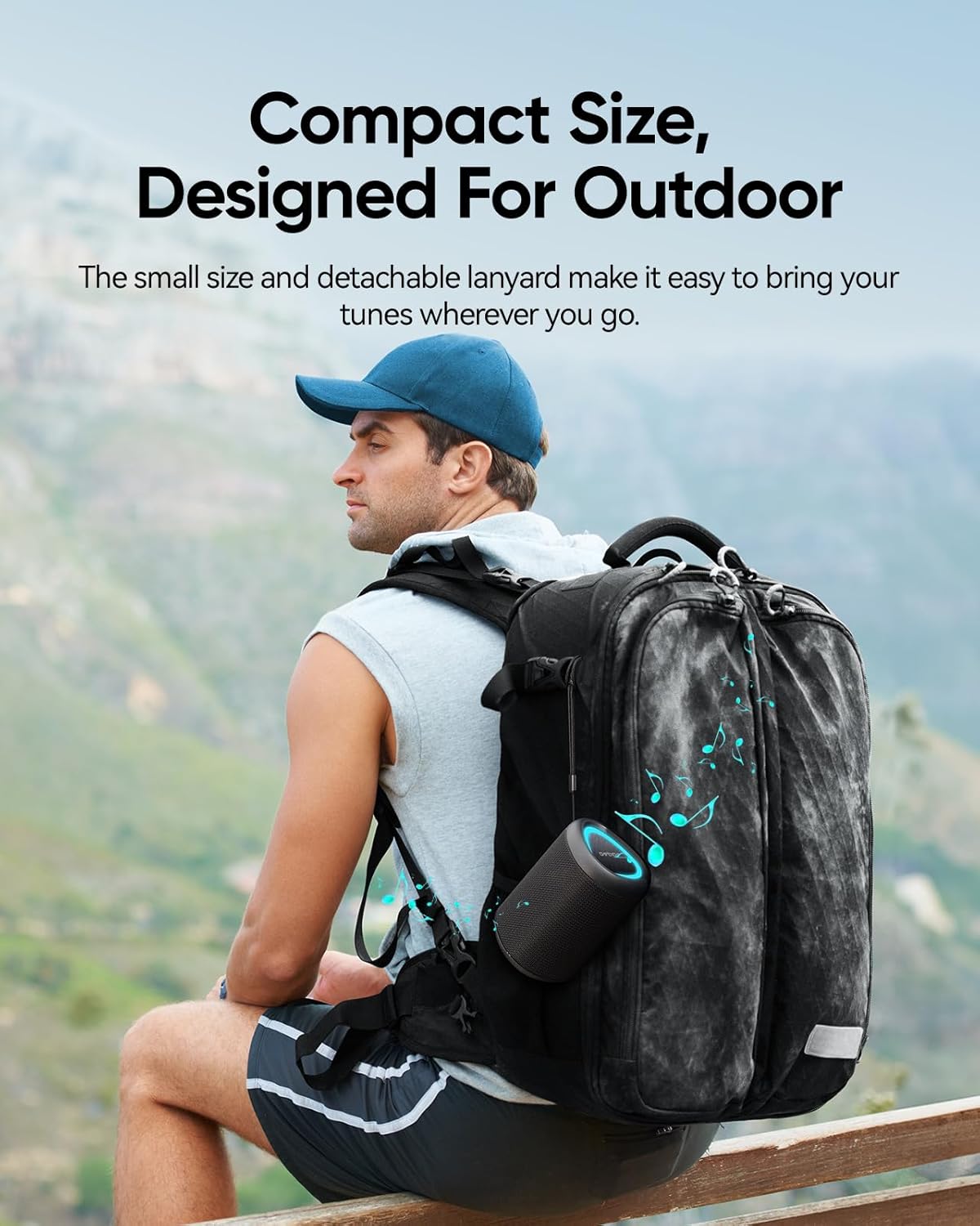 Portable Bluetooth Speaker with Lights, Stocking Stuffers, Powerful Crystal Clear Sound, IPX5 Waterproof, All Day Playtime, BT 5.3, TWS Paring, Small Wireless Speaker for Outdoor, White Elephant Gifts