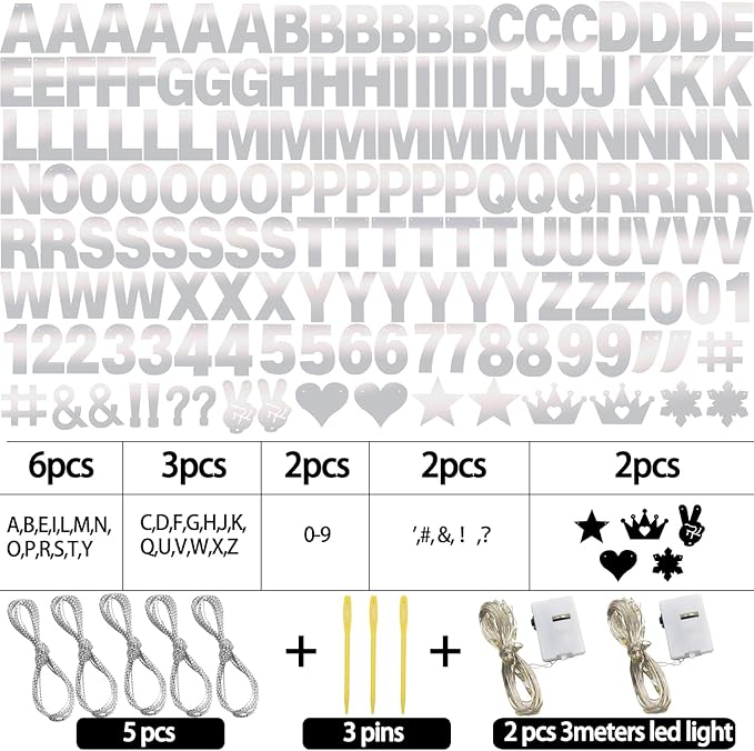 167Pcs DIY Glitter Customizable Banner Kit Happy Birthday Letters Banner Winter Wonderland Banners Snowflakes Personalized Banners Decor Baby Shower Birthday Party Decorations Supplies(Shiny Silver)