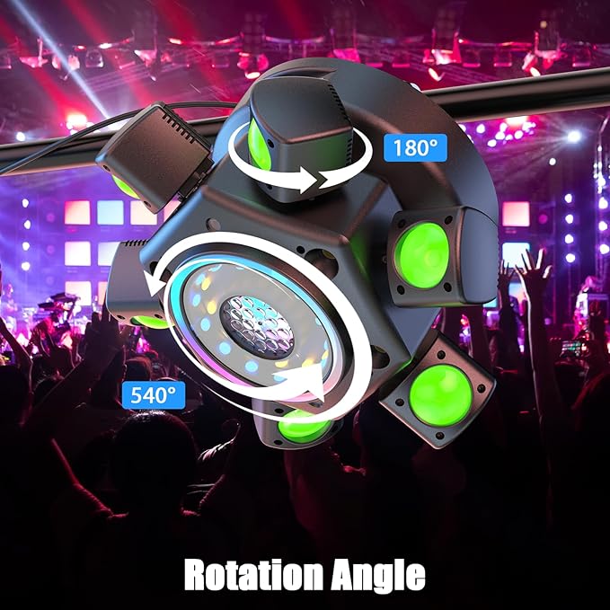 2-Pack 120W Moving Head 6 Arms Stage Lights with Mixed Lighting Effects,DJ Stage Lighting for Party Disco Club Wedding Bar