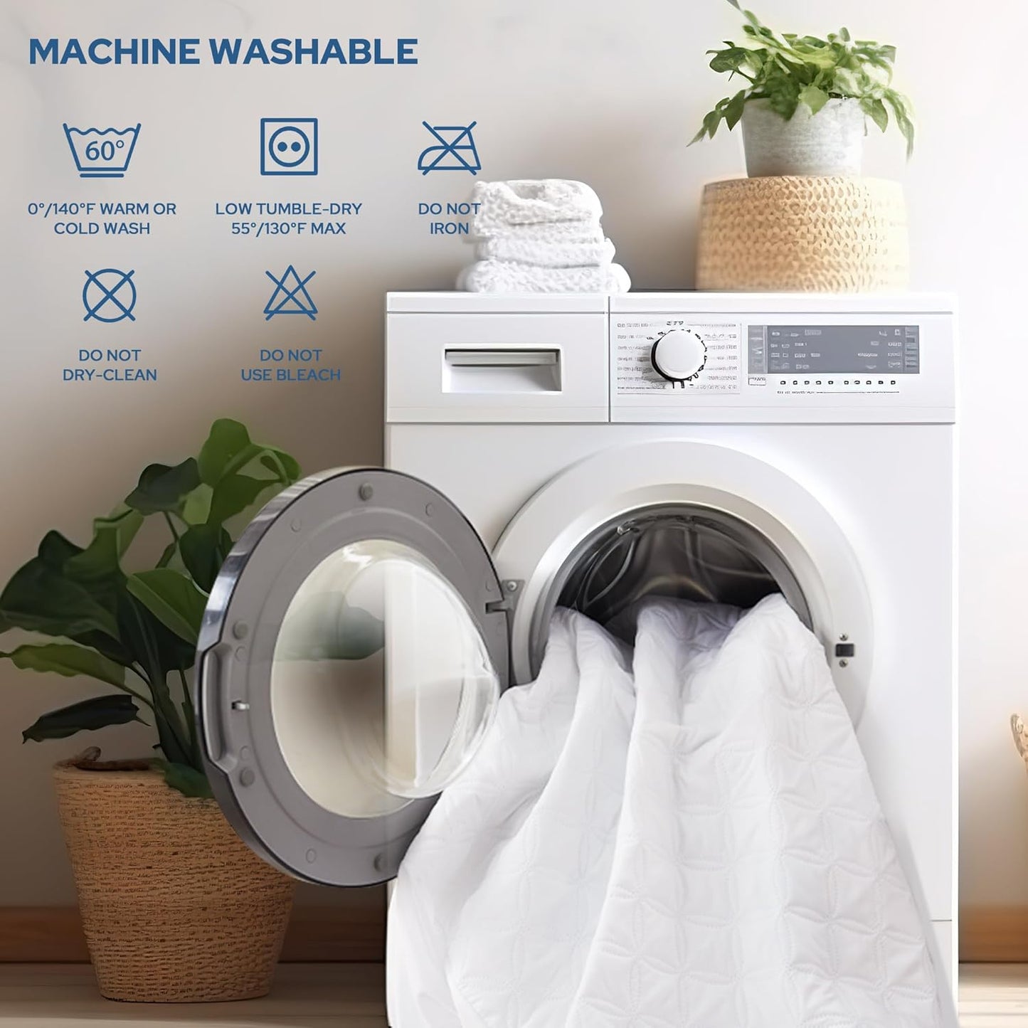 2 Pack Waterproof Mattress Protector, Queen Size Noiseless Mattress Pad with Deep Pocket Fitted Up to 6-18 inches, Soft Noiseless Bed Mattress Cover Washable for Home, Bedroom, Hotel