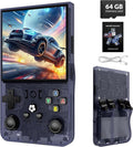 R36MAX Retro Handheld Game Console - 64GB Preloaded Classic Video Games, Support 30+ Simulators, Linux-Powered Portable Game Emulator Console with 4.0-in HD IPS Screen (Transparent Gray)