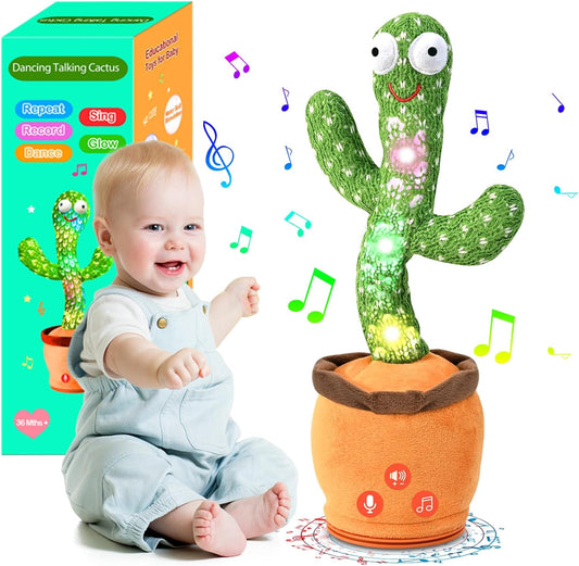 Dancing Talking Cactus Toy for Baby Toddler, Boys Girls Gifts Singing Mimicking Recording Repeating What You Say Baby Toys with 120 English Songs (Adjustable Volume)