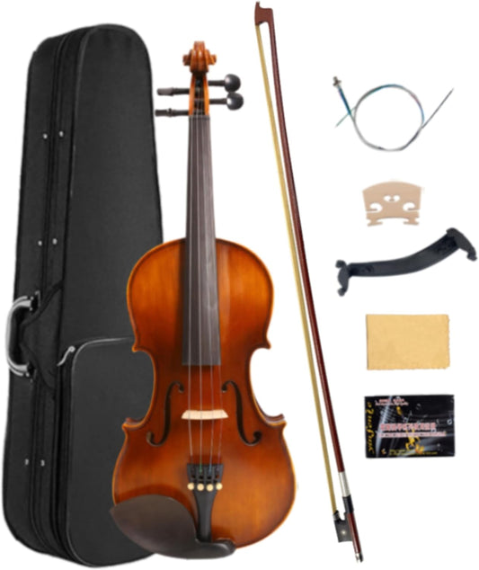 Violin 4/4 full size for Beginners,Kids &Adults Spruce Top Maple Back Side Students Starter Violin Set with Case,Bow,Rosin,Tuner,Shoulder Rest and Extra Strings