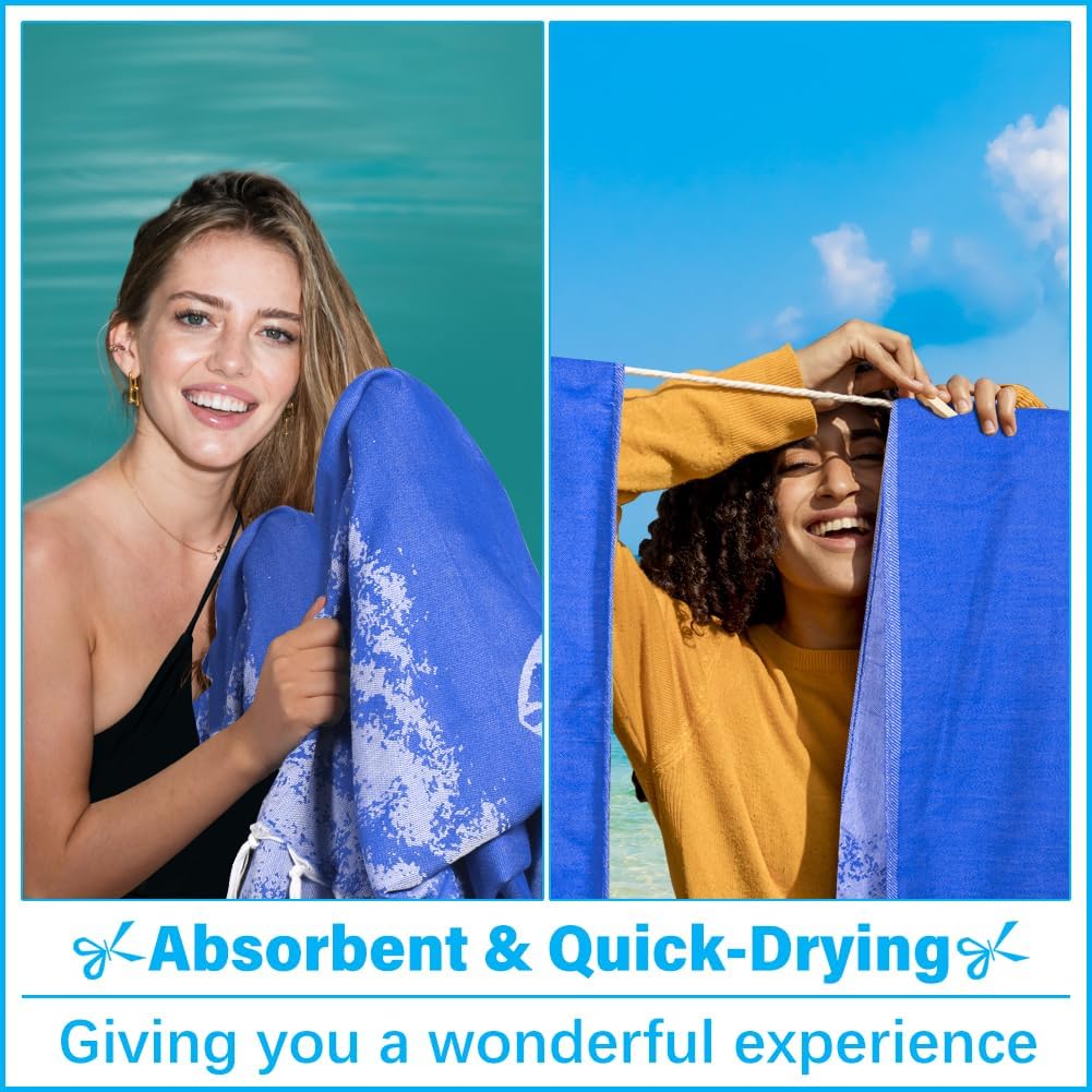 Oversized Turkish Beach Towel Blanket XXL Cotton Sandproof Towels Boho Woven Extra Large Big Sand Free Giant Throw Thick Blankets Huge Quilt XL Picnic Camping Necessities Cloud For Adult Gifts