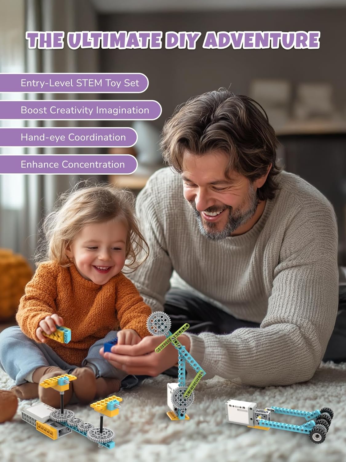 50-in-1 STEM Building Toys for Kids Aged 6-12: 50 Models Science Educational Engineering Blocks Project Kit, Creative Learning Activities for Boys & Girls, for Ages 6-8 8-12