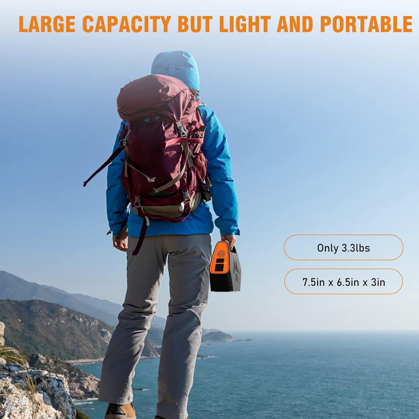 Power Bank with AC Outlet 100W Portable Power Station 26400mAh Battery Pack 97Wh Portable Outlet Charger 110V Battery Bank for Camping Emergency and Home Use