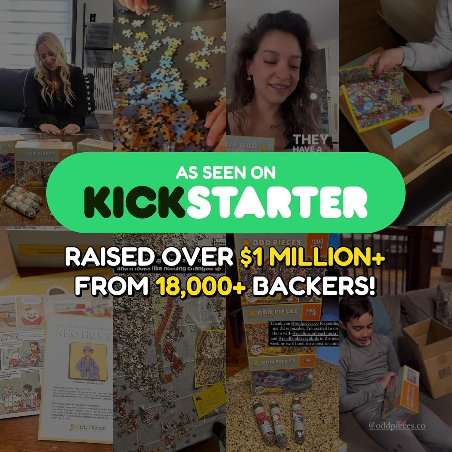 Jigsaw Puzzles 1000 Pieces - Magic Mystery Story Secret Ending Puzzle - Perfect Game Night for Adults & Kids - Cat Dog Cartoon Theme (Snack Attack)