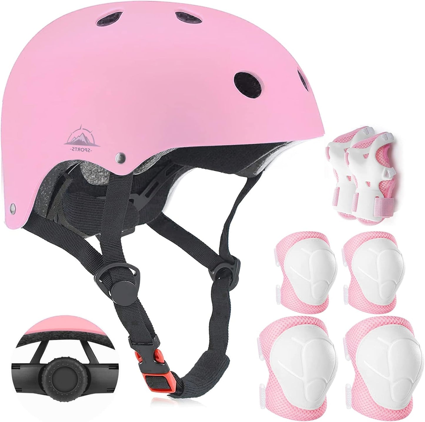 Adjustable Kids Helmet with Knee Pad, Elbow Pads & Wrist Guards - Toddler Bike Helmets for Ages 3-5, 5-8, 8-14 Years - Perfect for Skating, Biking, Cycling, and Skateboard - for Boys and Girls