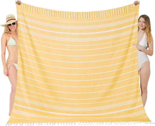 Oversized Turkish Beach Towel Blanket XXL Cotton Sandproof Towels Boho Woven Extra Large Big Sand Free Giant Throw Thick Blankets Huge Quilt XL Picnic Camping Necessities Cloud For Adult Gifts