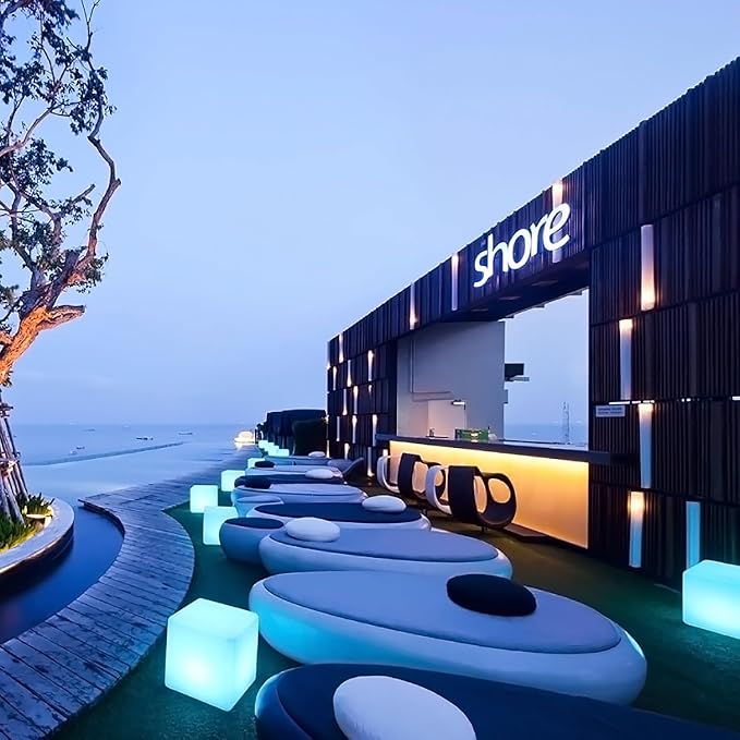 Mr.Go 16-Inch Rechargeable LED Cube Chair Light, 16 RGB Colors Glow Cube Seat w/Remote, Waterproof LED Cube Table, Color Changing Cubes Floor Lamp, Home Bedroom Patio Party Decorative Lighting