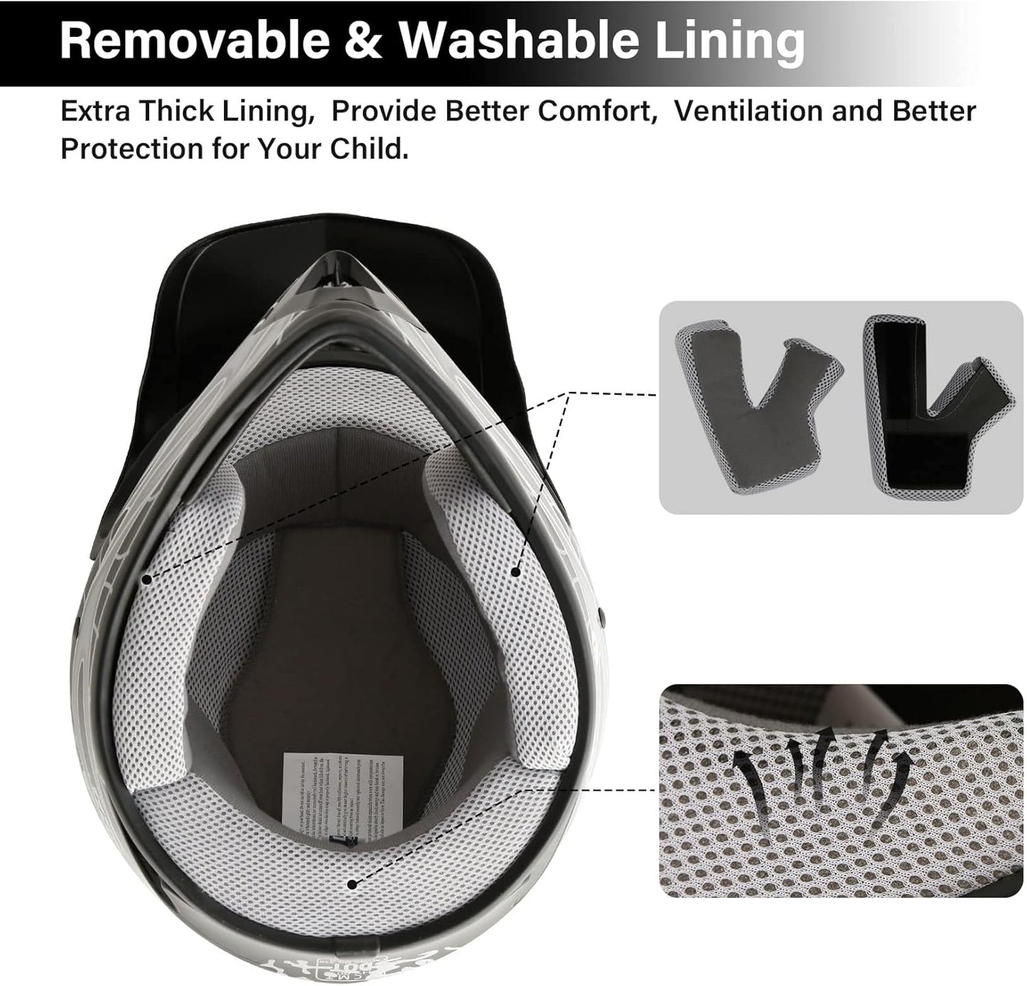 TCMT Dot Youth & Kids Motorcycle Off-Road Helmet Full Face Motocross Street Dirt Bike Mountain Bike BMX MX ATV Helmet+Goggles+Gloves New