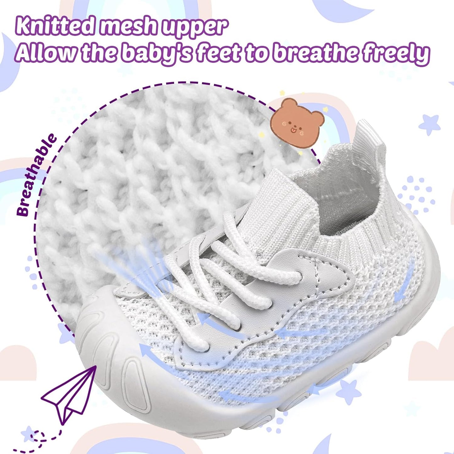 Charrost Toddler Baby Girl Boy First Walking Shoes Checkered Sneakers Sizes 3/4/5/6/7/8T. Soft, Cute,Flexible for First Walkers. Non-Slip, Slip On, Wide Toe Box Indoors Outdoors