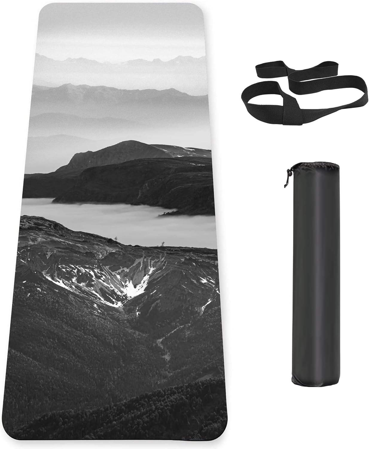 Non Slip Yoga Mat TPE Workout Mat for Men Women, Thick Workout Mat with Carrying Strap, Fitness Mats for Exercise, Yoga, Fitness, Pilates, Floor Workouts (72" x 24" x 6mm)