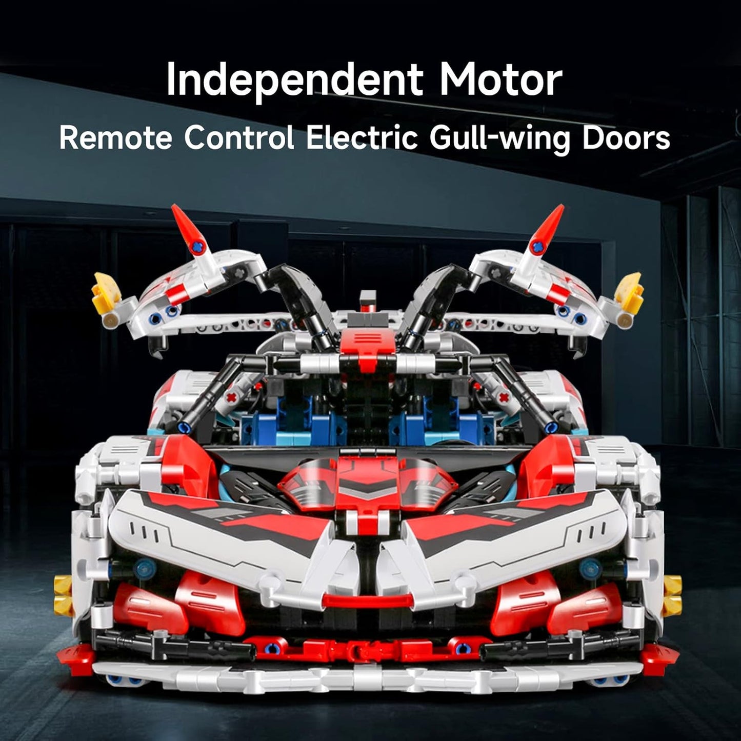 Super Car Building Kits - with Easy Drifting Wheels, Remote Control Function, Electric Gull-Wing Doors - Collectible 1:10 Scale Model Technique Car Building Blocks Set for Adults (2277 PCS)