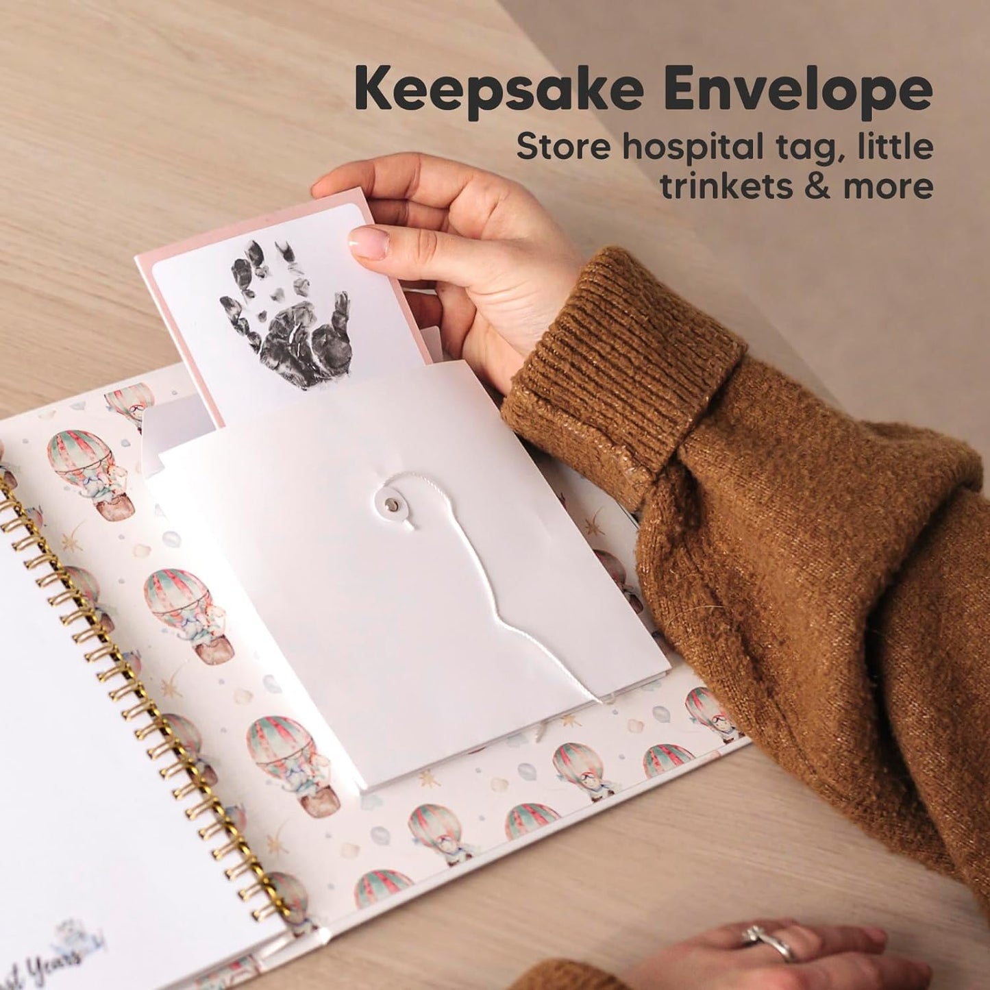 First 5 Years Baby Memory Book Girl, Boy - 90 Pages Hardcover First Year Milestone Keepsake Book, Newborn Scrapbook for New Parents, Minimalist Photo Album Journal, Gift for Baby Shower(AdventureLand)