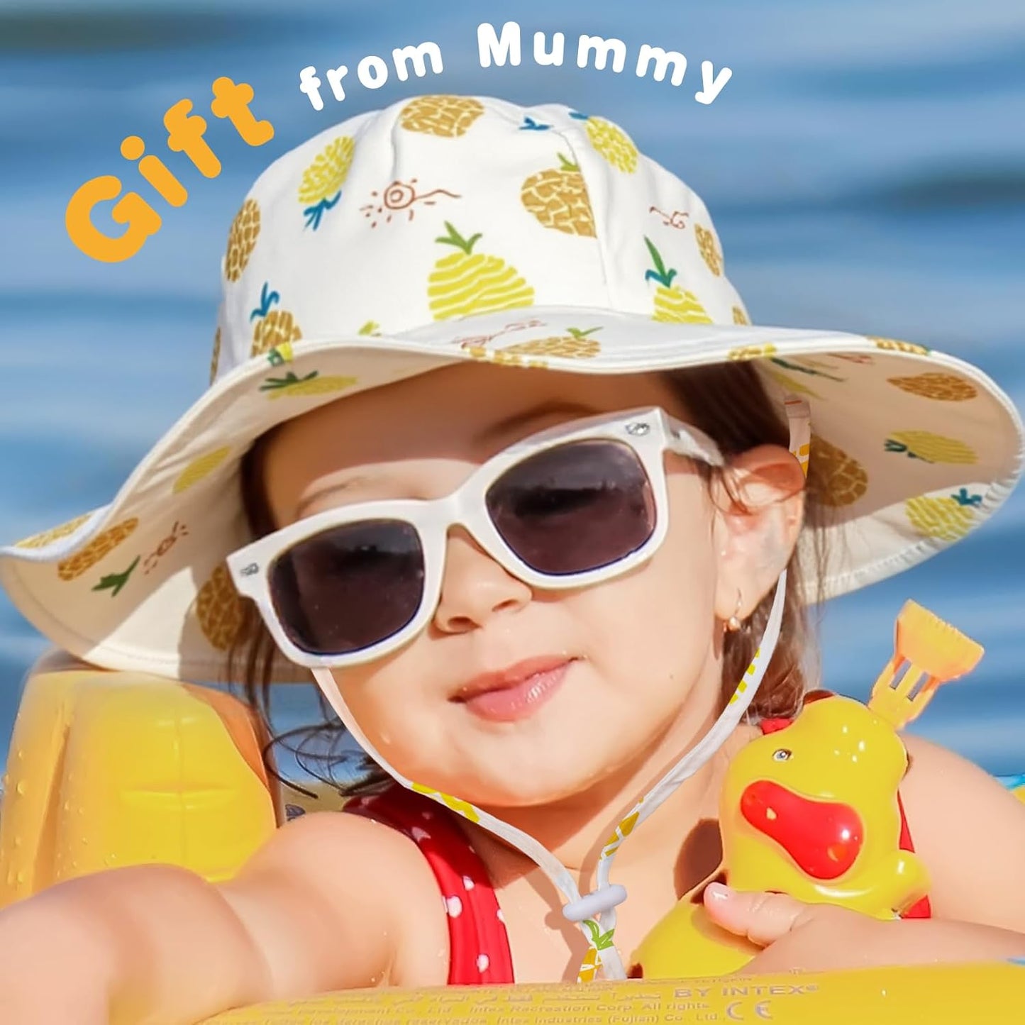 Baby Sun Hat Toddler Girl Beach Hat Adjustable Outdoor Summer Hat UPF 50+ Sun Protection Wide Brim Infant Kids