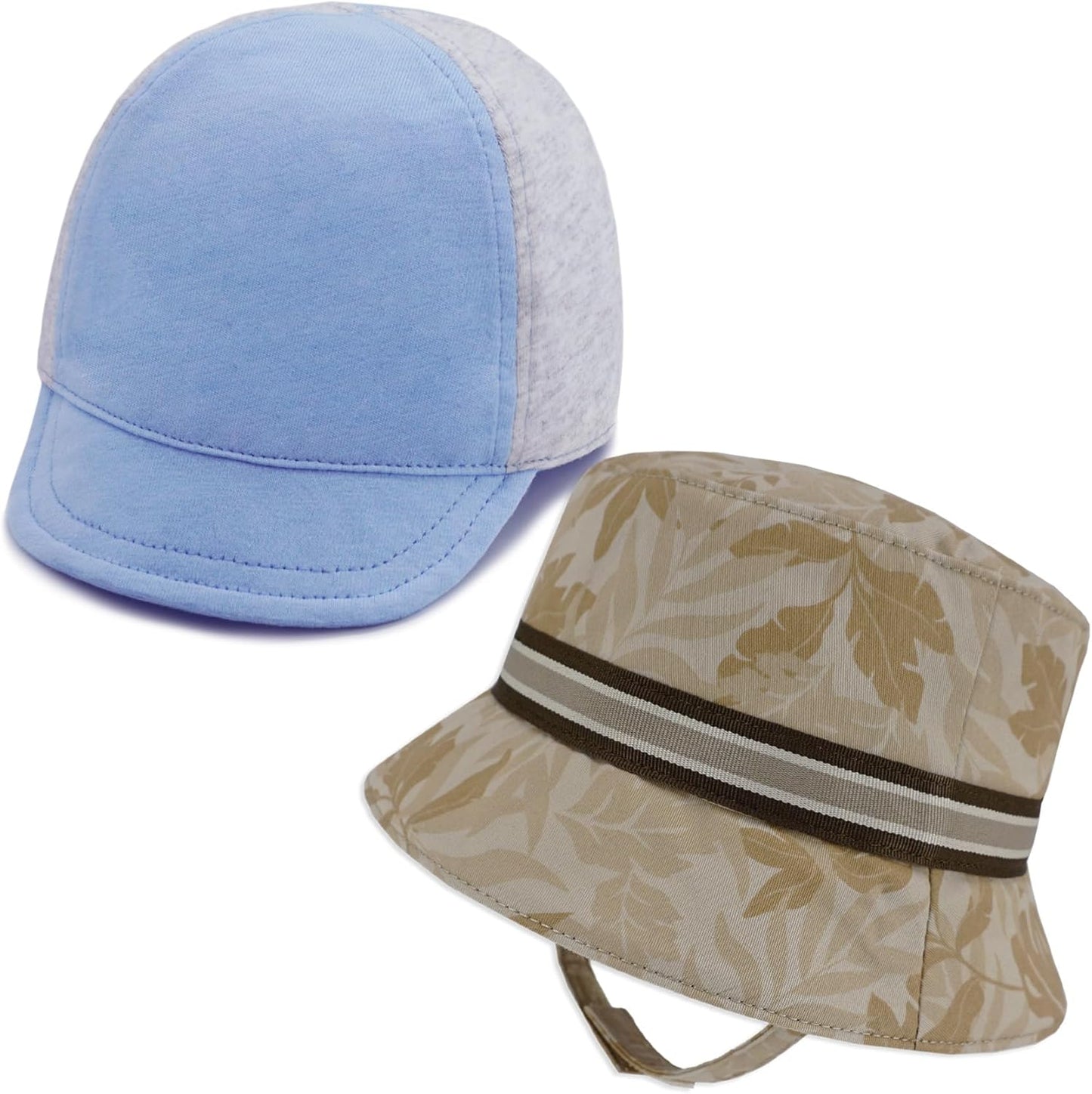 Keepersheep Baby Reversible Baseball Cap Infant Sun Hat, Cotton Knit Soft Brim for Infant Toddler, Summer Outdoor Unisex