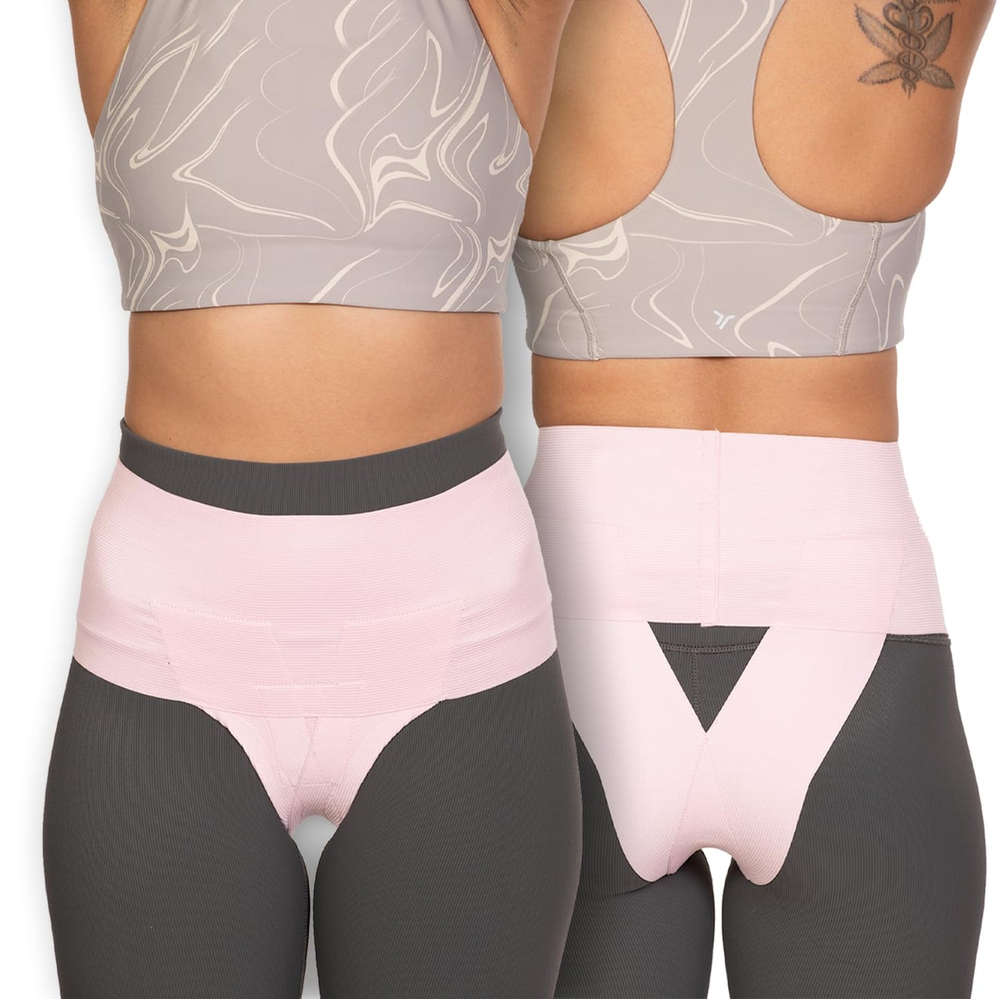 Women's Pelvic Orthotic Support Belt - Uterus & Bladder Support Girdle | Postpartum Recovery & Pain Relief | High Waist Pink (X-Small)