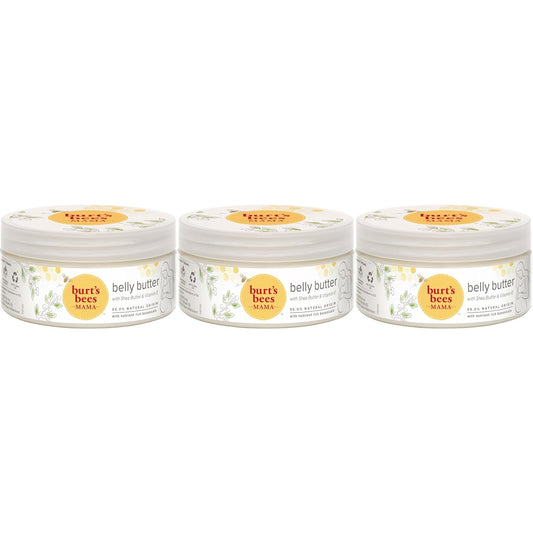 Burt's Bees Mama Belly Butter Stretch Mark Cream for Pregnancy Massages Body & Reduces Scar Appearance, Prenatal & Postnatal Tummy Skin Care, Shea Butter & Vitamin E Rich Formula, 6.5 Oz (Pack of 3)