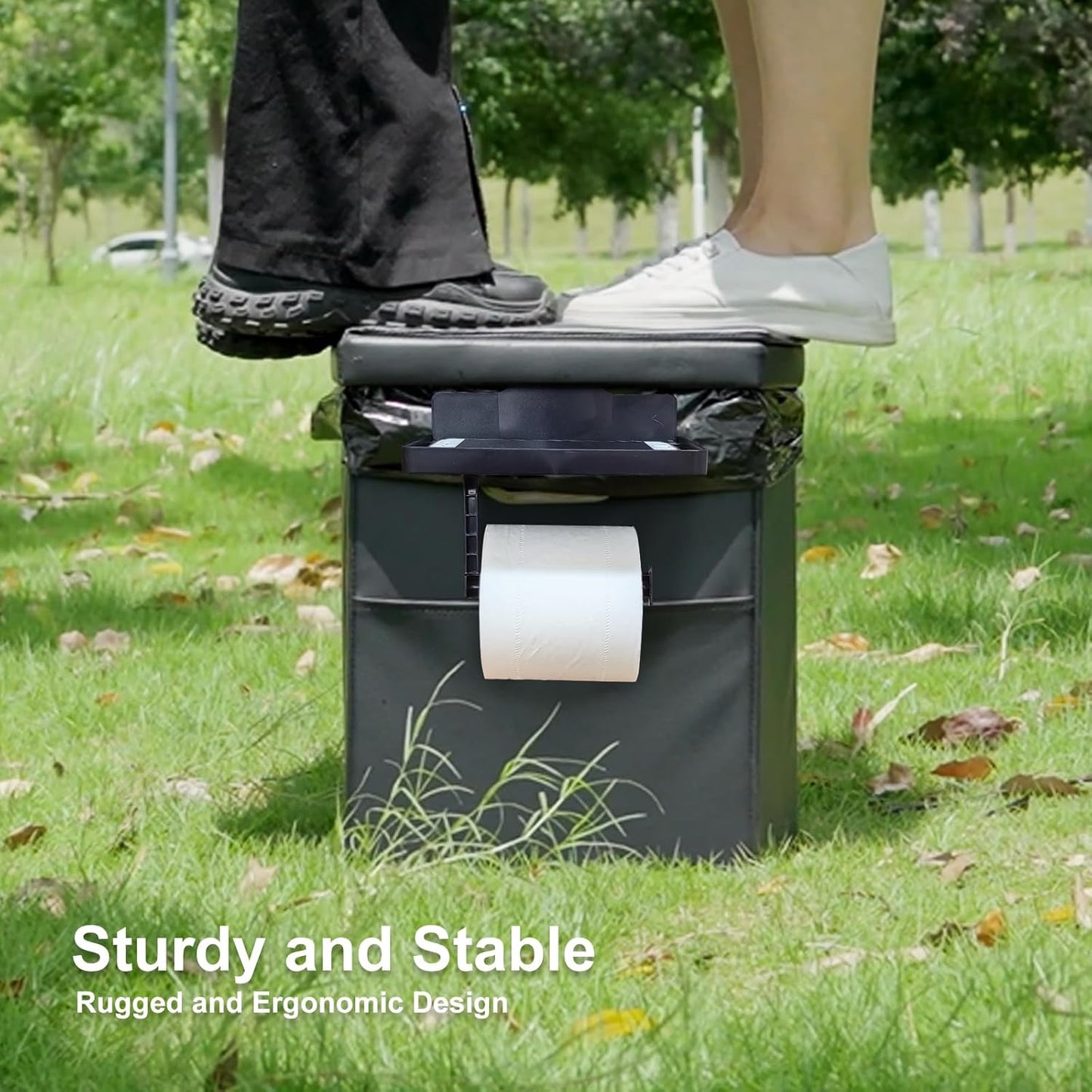 Upgrade XL Portable Toilet for Adults, Extra Large Portable Travel Floding Toilet, Camping Tall Toilets with Lid for Adults and Kids Compact Potty for Car,Hiking,Beach and Camping