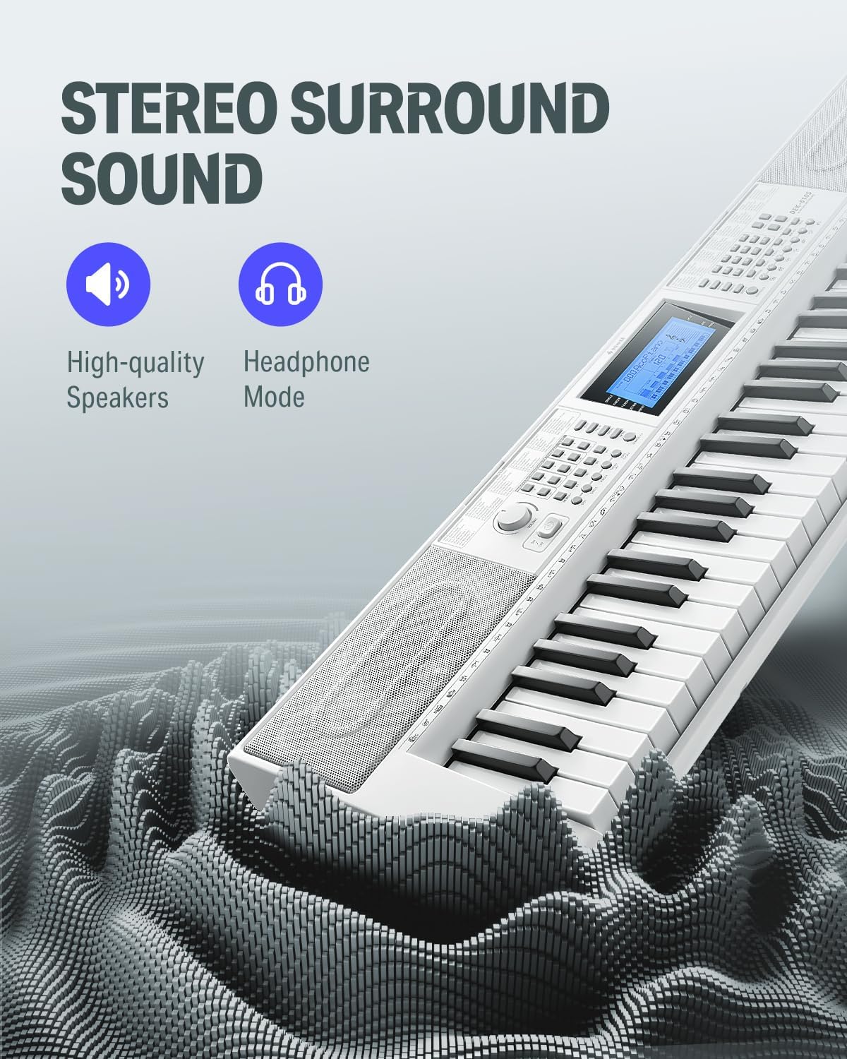 Donner Keyboard Piano 61 Key, Electric Keyboard Kit with 249 Voices, 249 Rhythms - Includes Piano Stand, Stool, Microphone, Gift for Beginners, White(DEK-610S)