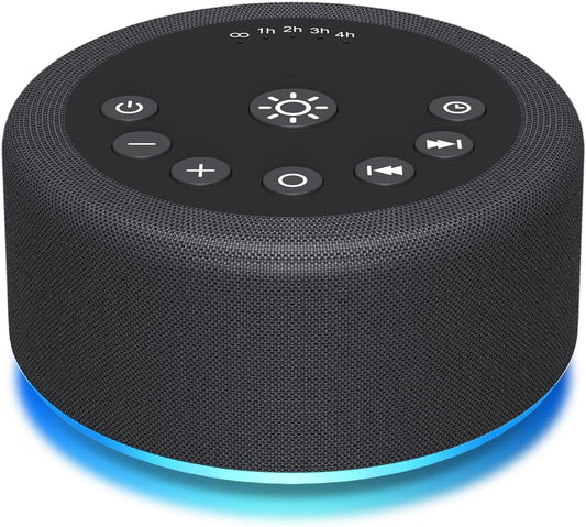 Sleep Sound Machine White Noise Machine with 30 Non Looping Sounds 12 Night light Colors with 5 Timers 36 Adjustable Volume Memory Function Brown Noise Machine for Baby kid Adult & Home Nursery Travel