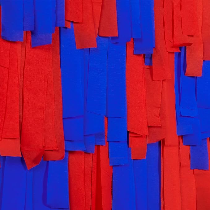 PartyWoo Red and Blue Crepe Paper Streamers 4pcs 328ft Pack of Red and Blue Crepe Paper Streamers for Birthday Engagement Baby Shower Bachelorette Graduation Wedding Independence Party Decorations