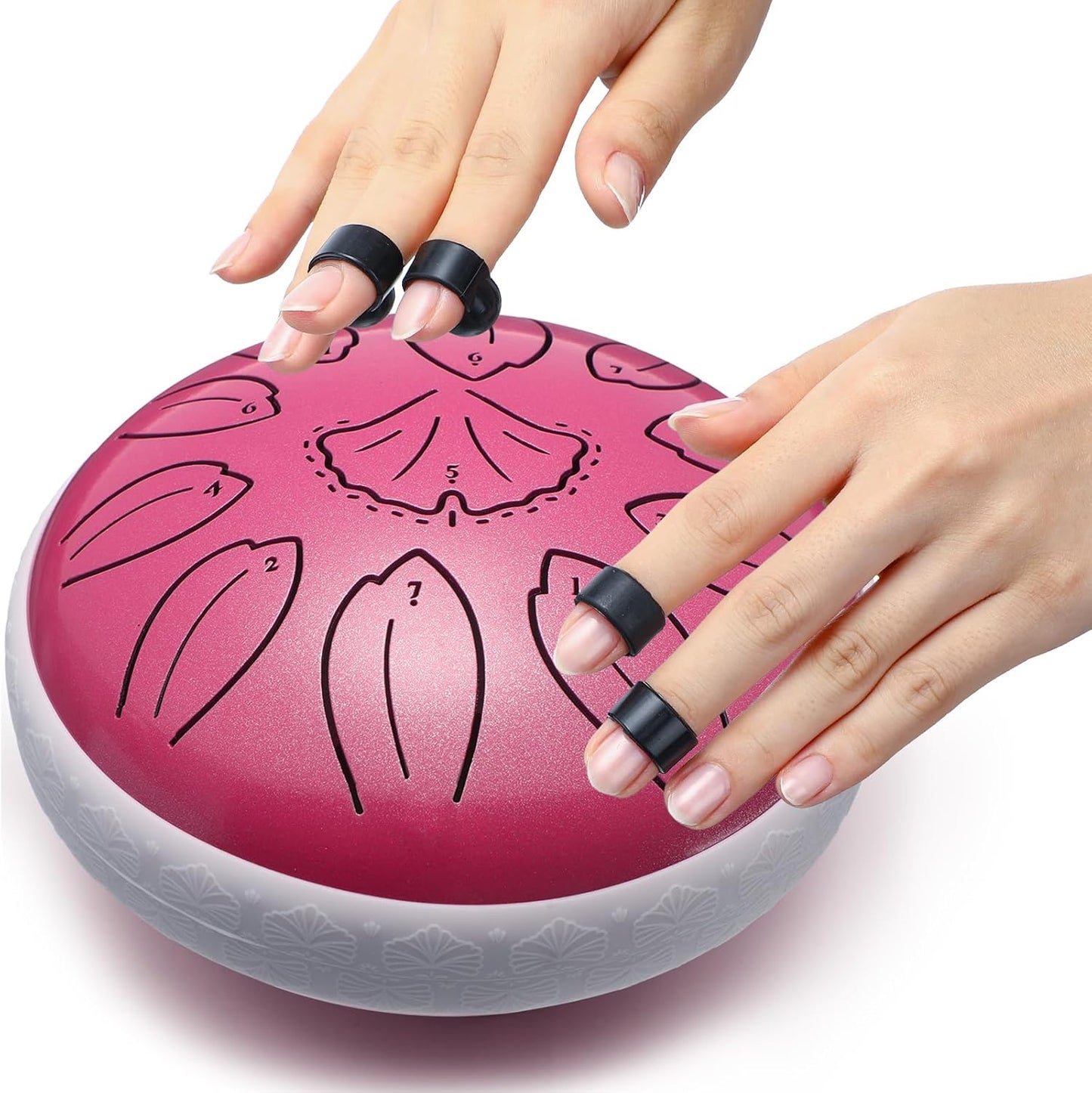 Steel Tongue Drum Percussion, 6 Inch 11 Notes Musical Instruments, Music Gifts for Family Friends (Pink)