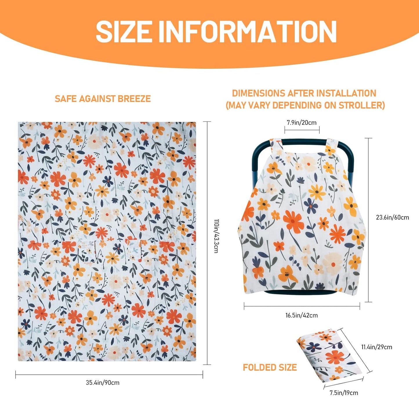 80S Muslin Car Seat Cover for Babies - Soft & Breathable Infant Carrier Canopy, Lightweight Sunshade for Summer, Universal Fit for Baby Boys & Girls