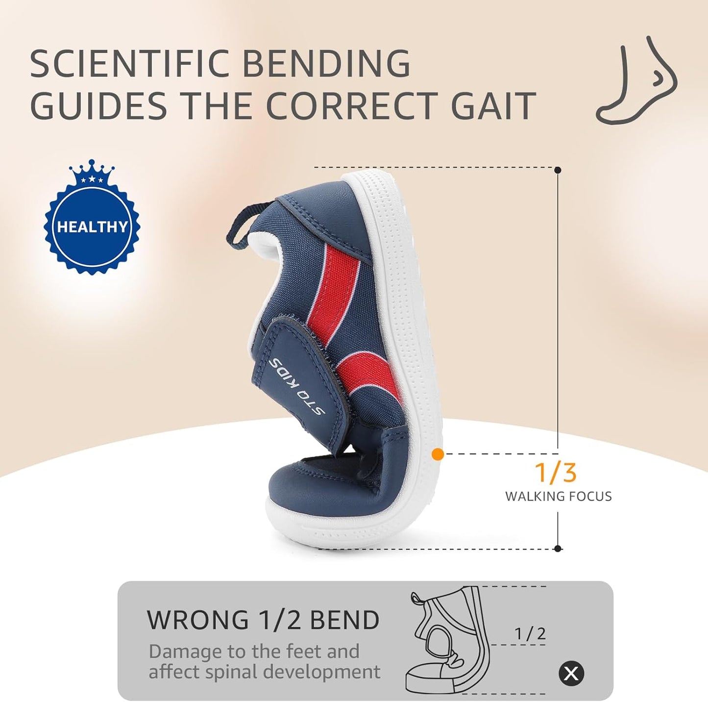 Toddler Wide Toe Box Barefoot Shoes Boys Girls Sneakers Kids Tennis Shoes Preschool Non Slip Lightweight Comfortable First Walking Shoes Running Outdoor Activities