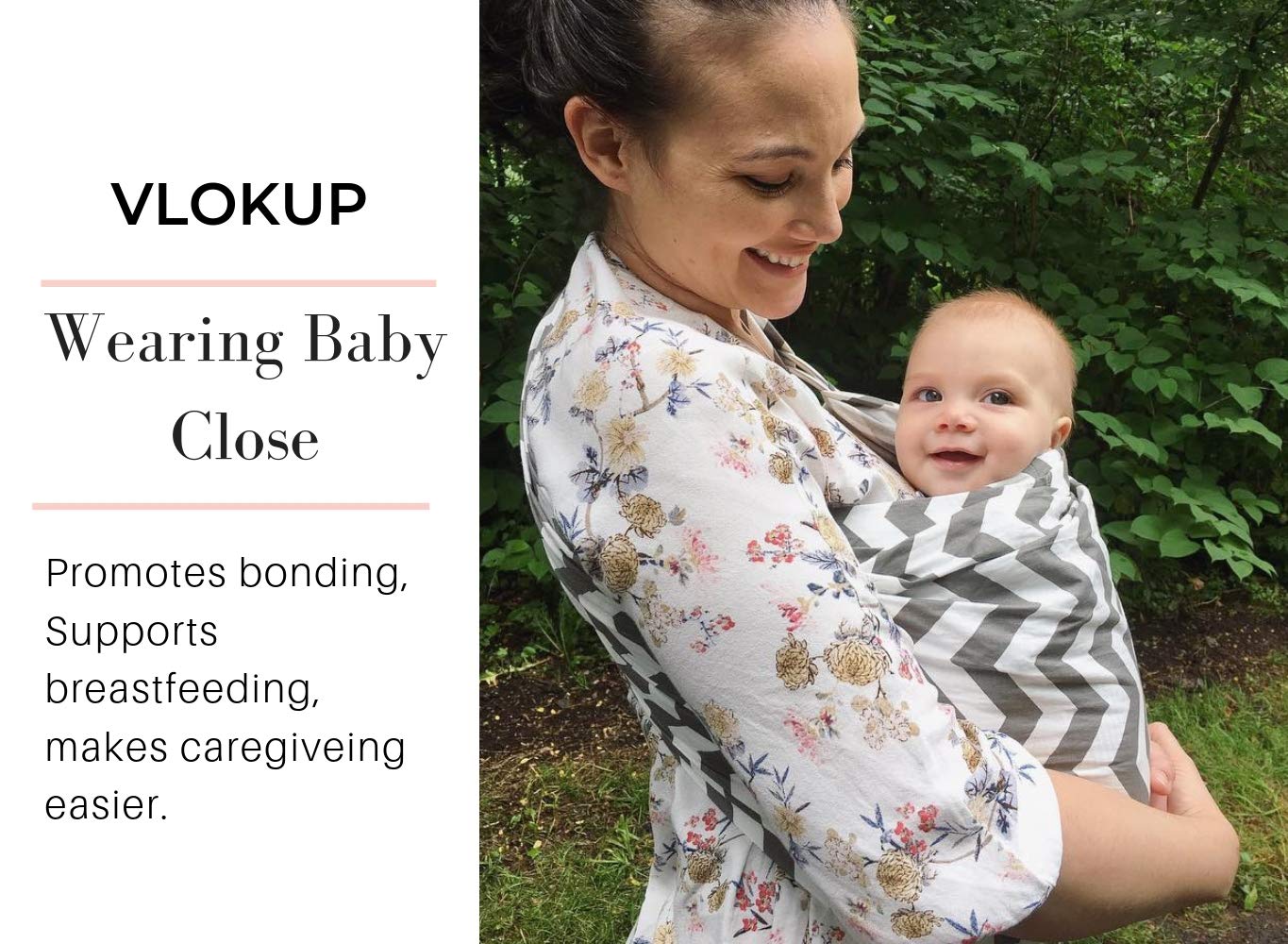 Ring Sling Baby Carrier, Soft Cotton Baby Sling Carrier Newborn to Toddler, Baby Wrap Carrier for Plus Size Parents, Perfect Shower Gift, Gray Wave