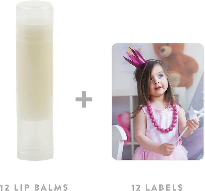 Andaz Press Bulk Photo Personalized Gift and Party Favors Collection, Lip Balm Favors, Custom Photo, 12-pack
