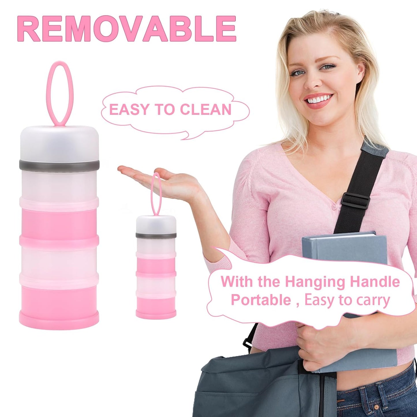 Accmor Baby Formula Dispenser On The Go, Stackable Formula Dispenser Formula Container to Go, Non-Spill Portable Milk Powder Kids Snack Storage Container, BPA Free