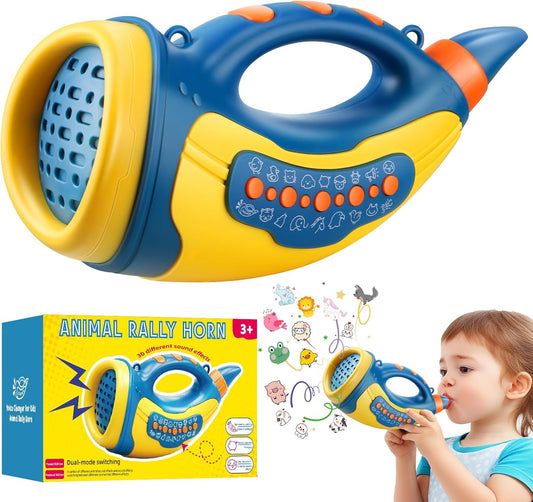 Voice Changer Toy for Kids 5-7: Animal Sounds Horn 30 Fun Sound Effects & Lights Voice Changer Device Kids Hunting Toys Nature Exploration Outdoor Toys for Boys Girls Ages 3-8 Olds, Blue