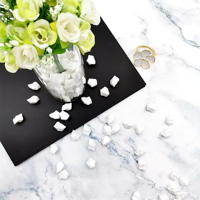 White Vase Fillers for Home Decor, Fake Crushed Ice Cubes, Vase Fillers, 150 pcs Reusable Fake ice Cubes for Photography Accessories Props Decoration for Wedding