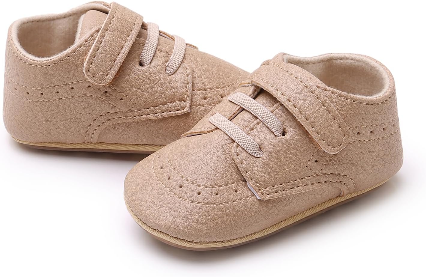 SOFMUO Baby Boys Girls High Top Ankle PU Leather Sneakers Soft Rubber Sole Infant Moccasins Newborn Oxford Loafers Anti-Slip Toddler Wedding Uniform Dress Shoes