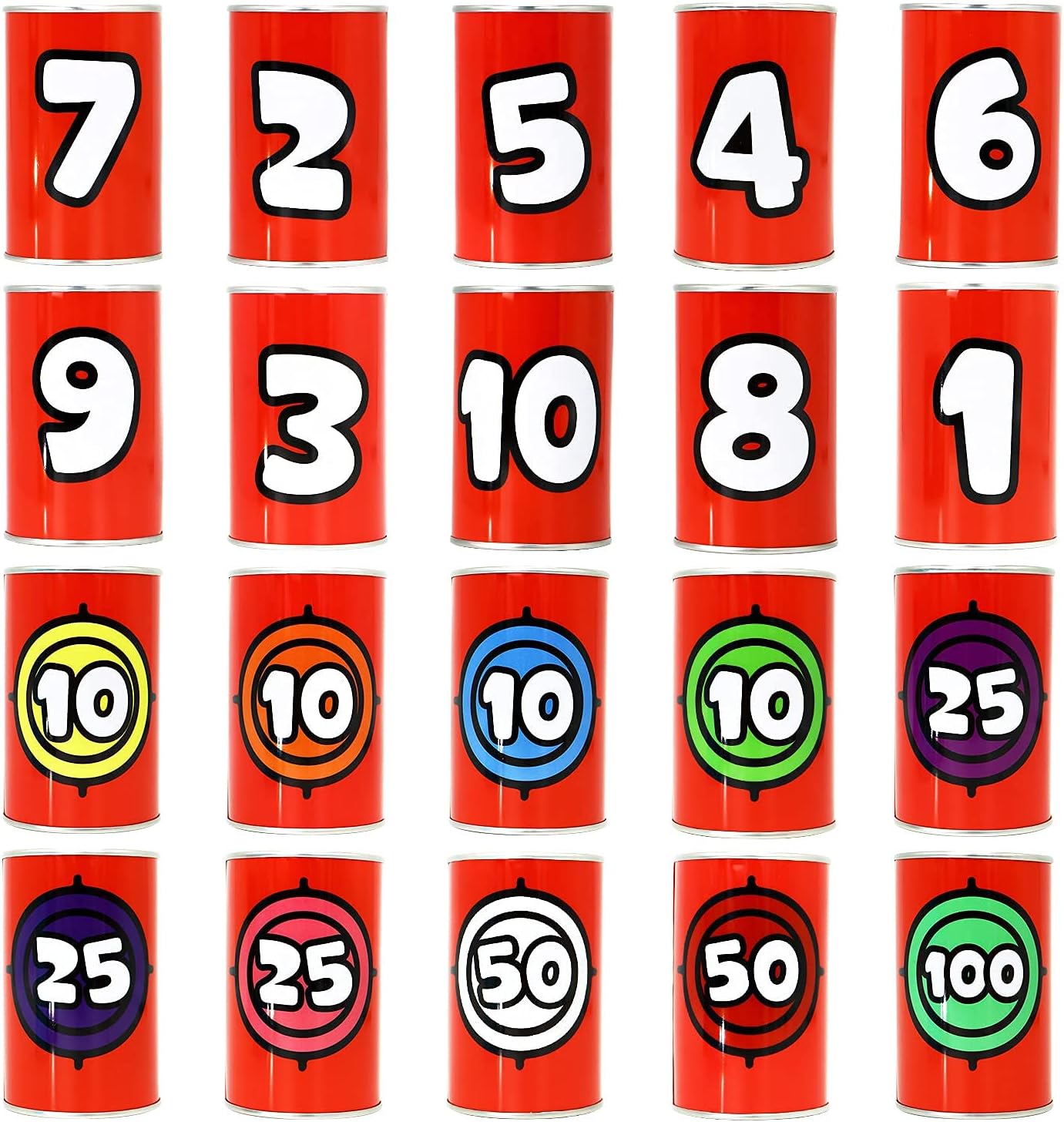 JOYIN 13 Pcs Carnival Party Bean Bag Toss Game, Sturdy Knockdown Can, Birthday Easter Party, Family, Best Outdoor and Indoor Games, Easter Egg Hunt for Classroom Gifts (Number Style)