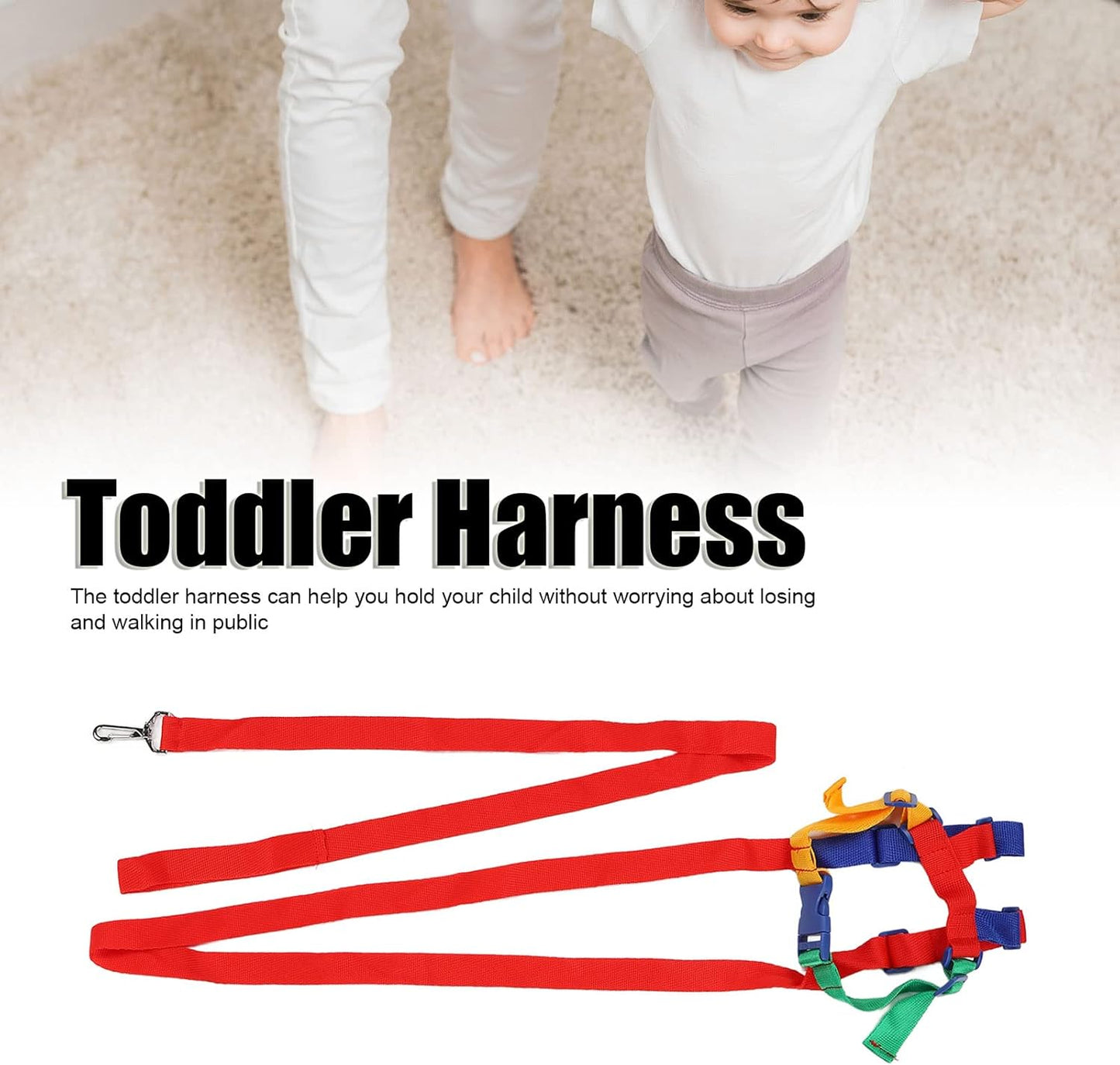 Dioche 2 in 1 Toddler Leash & Anti Lost Wrist Link for Toddlers, Breathable Regulable Shoulder Straps, Polyester Kid Safety Leash for Boys & Girls