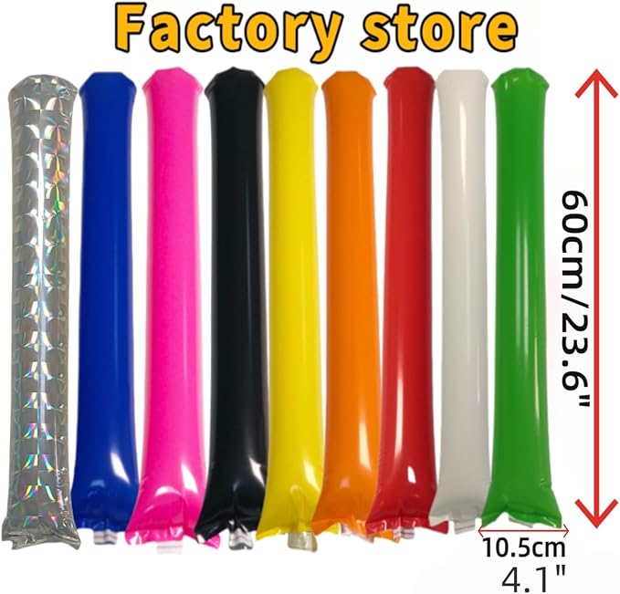 40pcs Round headTeam Spirit Boom Sticks Thunder Sticks Cheering Sticks Team Spirit Plastic Cheerleading Spirit Stick Clapper Inflatable Noise Maker Sports Supply (Red)