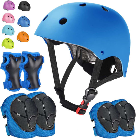 Kids Bike Helmet Set Adjustable Helmet for Ages 3-15 Kids Toddler Boys Girls Youth, Multi-Sport Bicycle Skateboarding Football Rollerskating Scooter Rollerblade Balance Bike Helmets