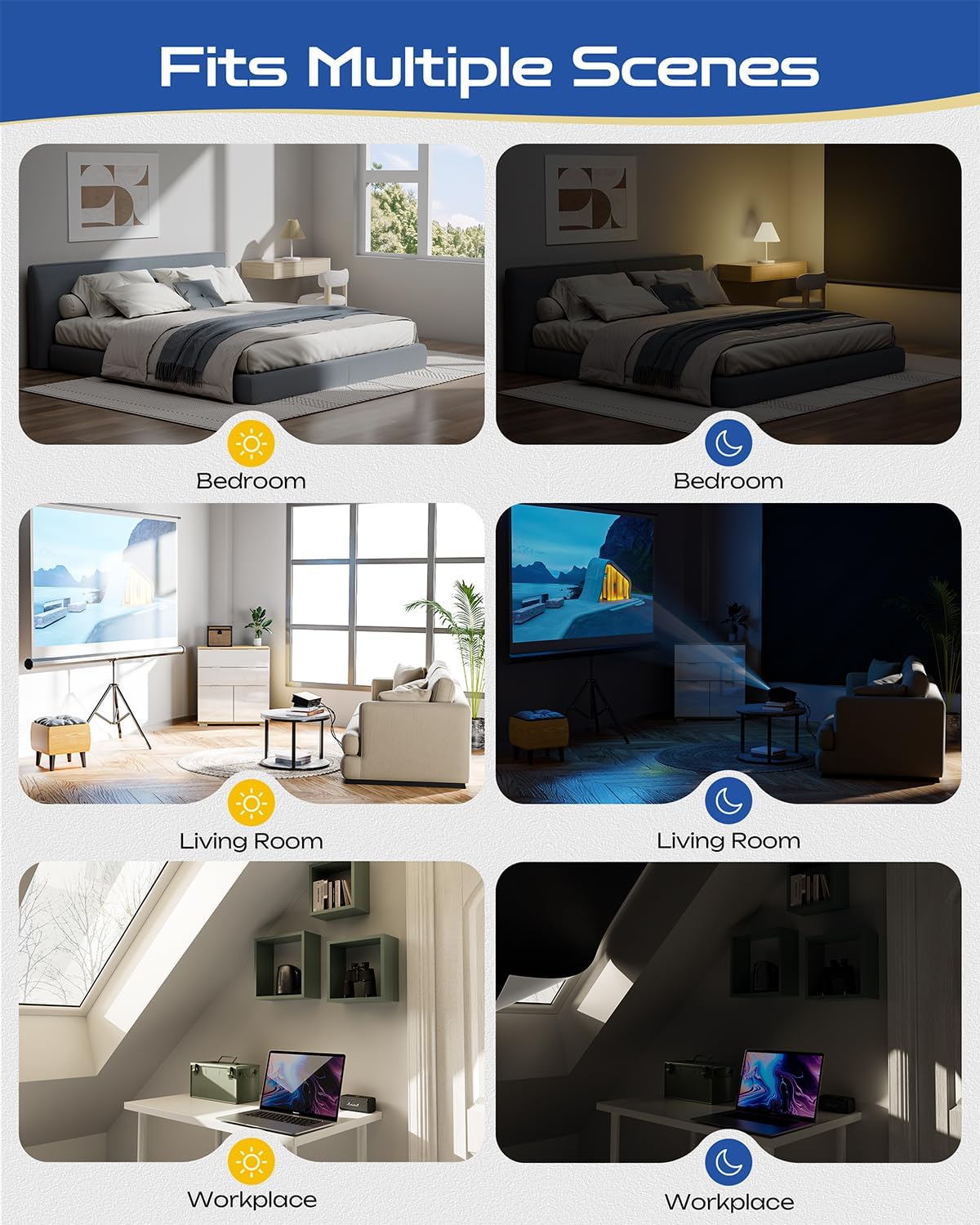 29" W x 60" L 100% Portable Blackout Curtains, Total Darkness No-Drill Black Out Window Cover,Temporary Blackout Shades with Hook & Loop Tape, for Bedroom, Nursery, Dorm, Travel (Black)