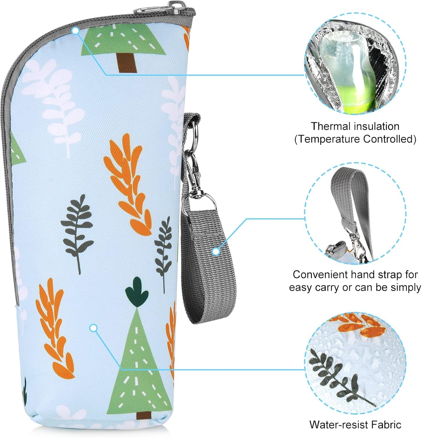 Accmor Baby Bottle Tote Bags, Insulated Breastmilk Cooler Bag, Nursing Bottle Warmer Bag for Nursing Mom Daycare Travel