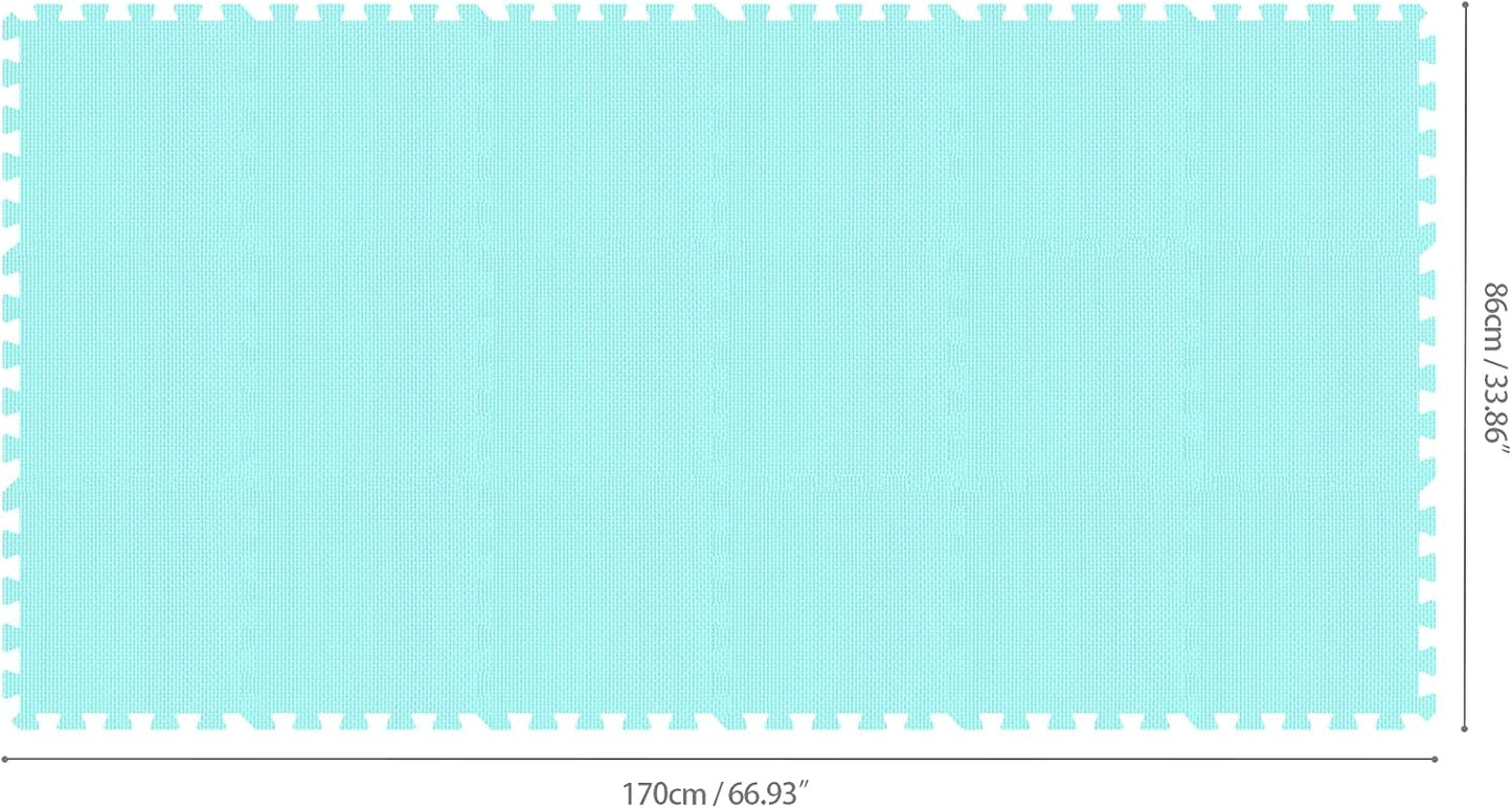 qqpp EVA Rubber 18 Tiles Interlocking Puzzle Foam Floor Mats - Baby Play Mat for Playing | Exercise Mat for Home Workout. Green. QC-Hb18N