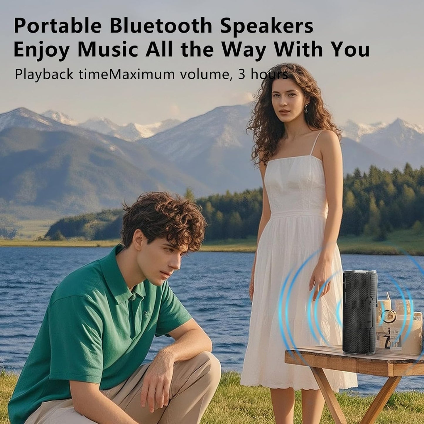 COOPERS Portable Bluetooth Speaker, Wireless Bluetooth Speaker, IPX5 Waterproof Speakers with RGB Lights, Loud Stereo Sound Deep Bass, Long Playtime TWS Pairing for Home/Party/Outdoor Beach