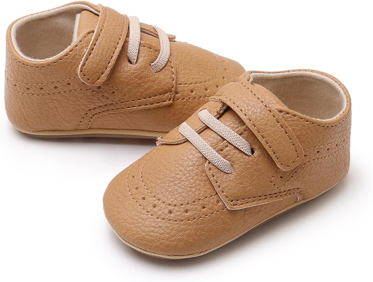 SOFMUO Baby Boys Girls High Top Ankle PU Leather Sneakers Soft Rubber Sole Infant Moccasins Newborn Oxford Loafers Anti-Slip Toddler Wedding Uniform Dress Shoes