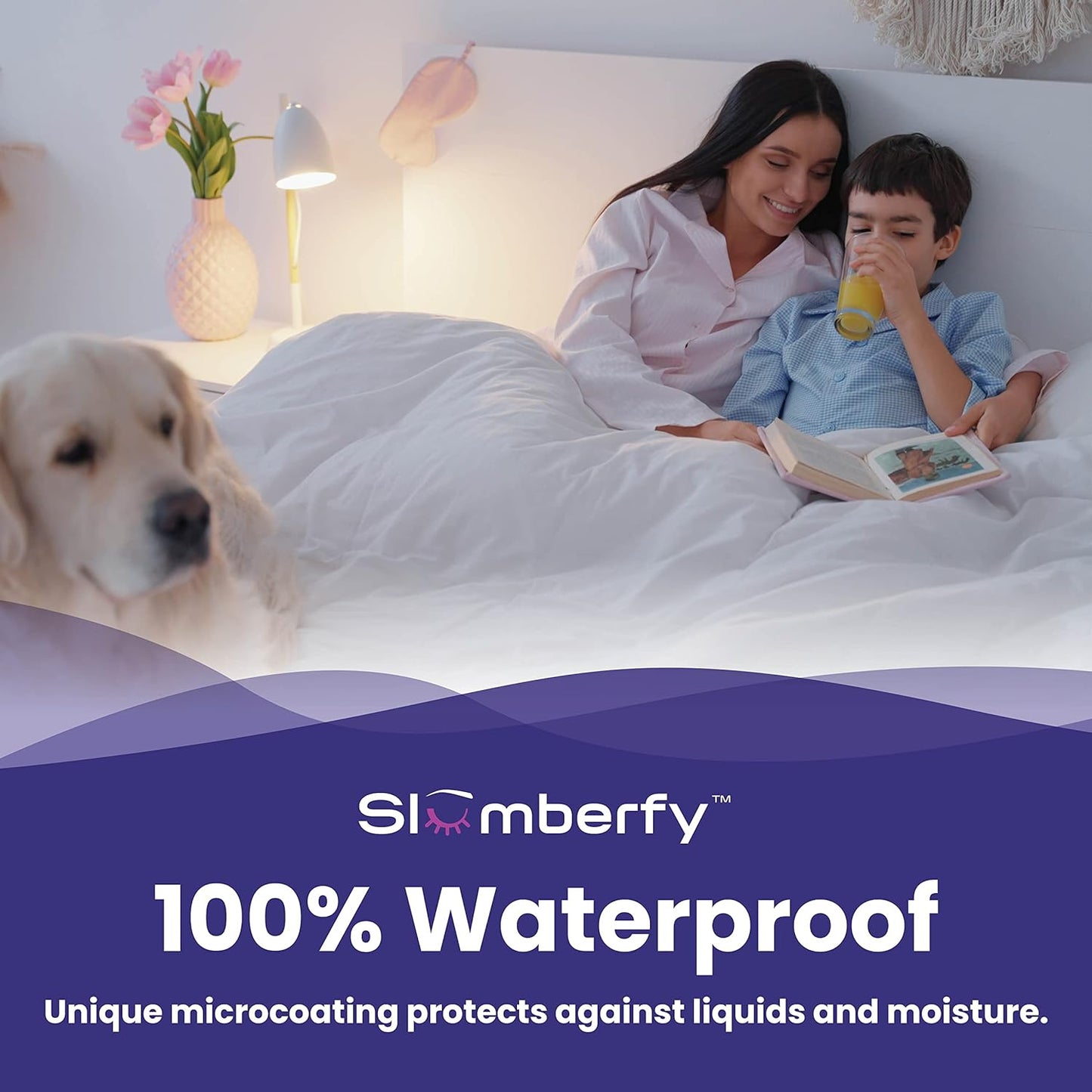 King Size Waterproof Bamboo Mattress Encasement by Slumberfy - Premium Skin-Safe Mattress Protector with 360° EZ Zipper, Lab-Tested Bed Bug, Zippered Encasement (76x80 in)