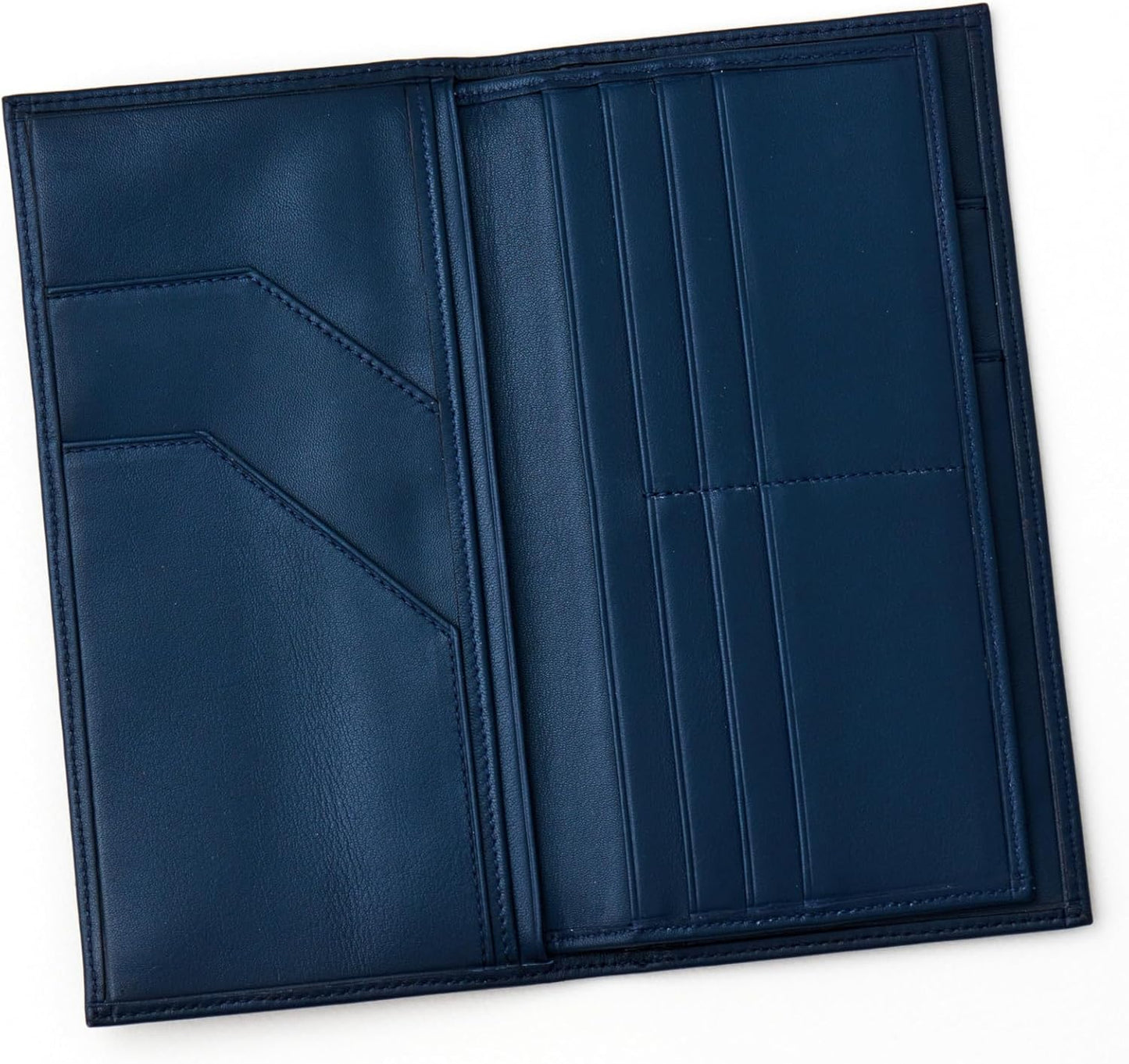 Passport Holder Travel Wallet for Men & Women, RFID Handcrafted Full Grain Leather Cover, 12 Card Slots & 4 Compartments, Gift Box & Pouch, Navy Blue